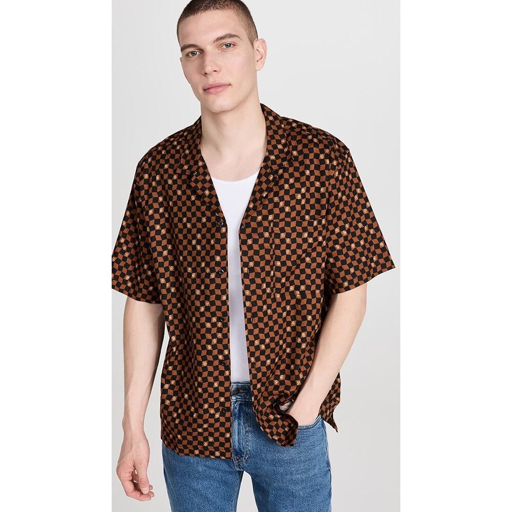 Madewell Check Daisy Print Boxy Camp Shirt NJ738 NWT Small
